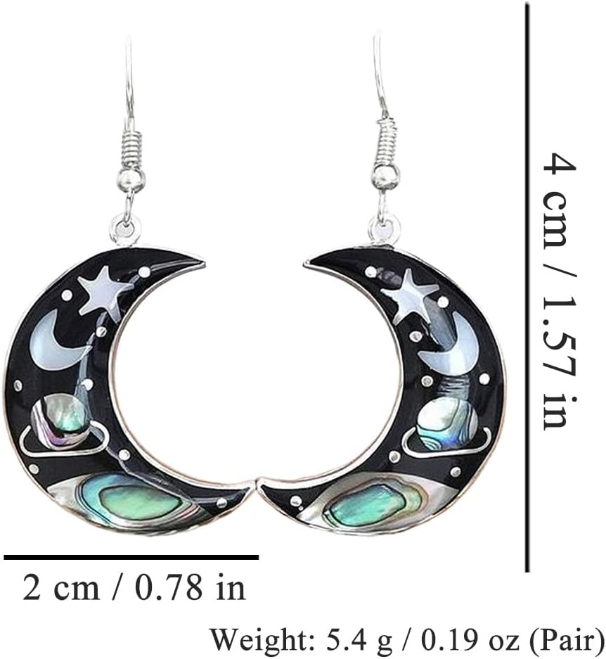 Crescent Moon Earrings for Women Silver Dangle Moon Earrings Vintage Celestial Earrings for Women - Image 7
