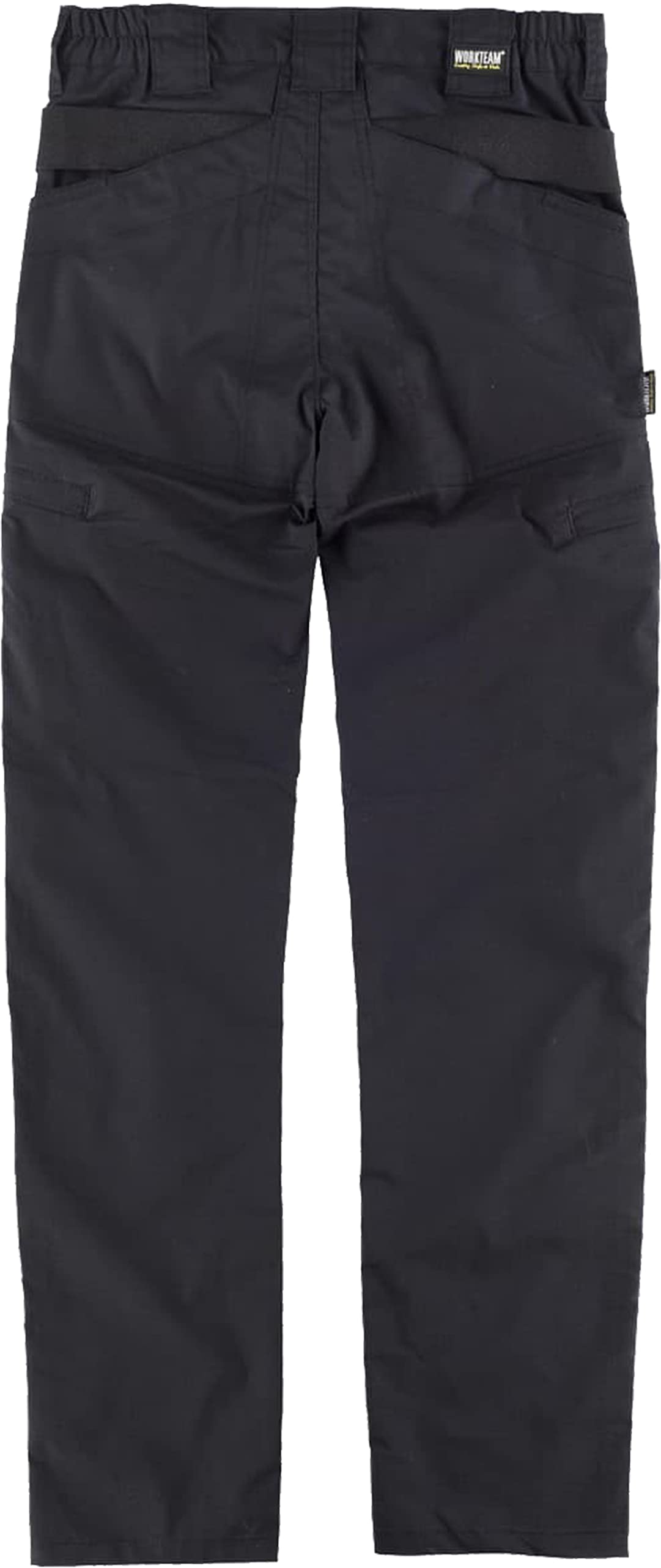 Teamwork WORKTEAM Pantalón Elástico de Trabajo, Slim Fit, Rodilleras y Culera Reforzadas, Alta Resistencia al Desgarro y Alta Durabilidad. Unisex Negro-M