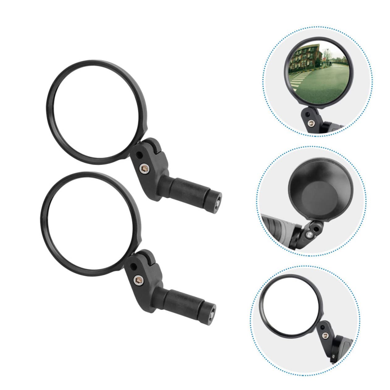 ifundom 2pezzi Specchietto Retrovisore per Bicicletta Catarifrangente per Manubrio Compatibile con Mountain Bike, Bici da Strada e Pieghevoli