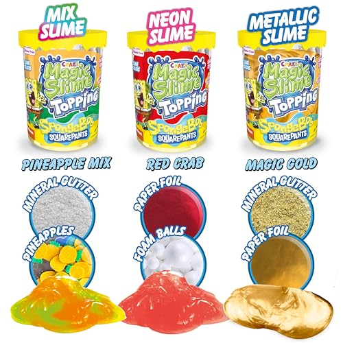 Miniatura 2 de Magic Slime Topping Spongebob B3 Magic Ocean Slime Infantil con Topping Coleccionable Colores Surtidos Textura Elástica Fácil de Limpiar Juguete Sensorial Apto para Niños a Partir de 3 Años