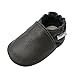 Mejale Baby Shoes Soft Soled Leather Moccasins Anti-Skid Infant Toddler Prewalker(Dark Grey,12-18 Months)