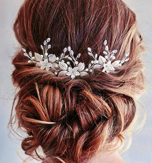 Unicra Silberhochzeit Blume Haarnadeln Braut Kopfschmuck Hochzeit Haarteile...