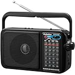 Gelielim Radios Mains and Battery, Portable Radio AM FM Shortwave Radio, Battery Radio for Home or Outdoor, Earphone Jack, Large Dial Easy to Use, Small Gfits for Seniors Elderly