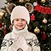 Yolyoo 3 Pack Fashion Winter Beanie Hat Scarf Gloves Set for Kids,Knit Pompom Toddler Hats Neck Warmer Gloves for Girls Boys