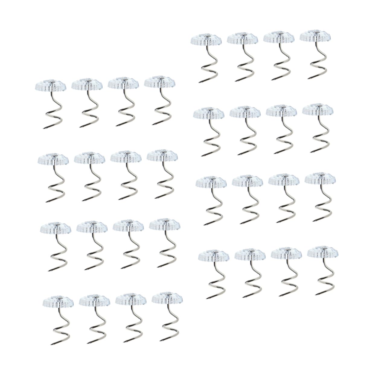 ULDIGI 60pcs Non- Twisting for Upholstery Spiral Push for Securing and Bedskirts Easy Installation Transparent Design for Furniture Fixing