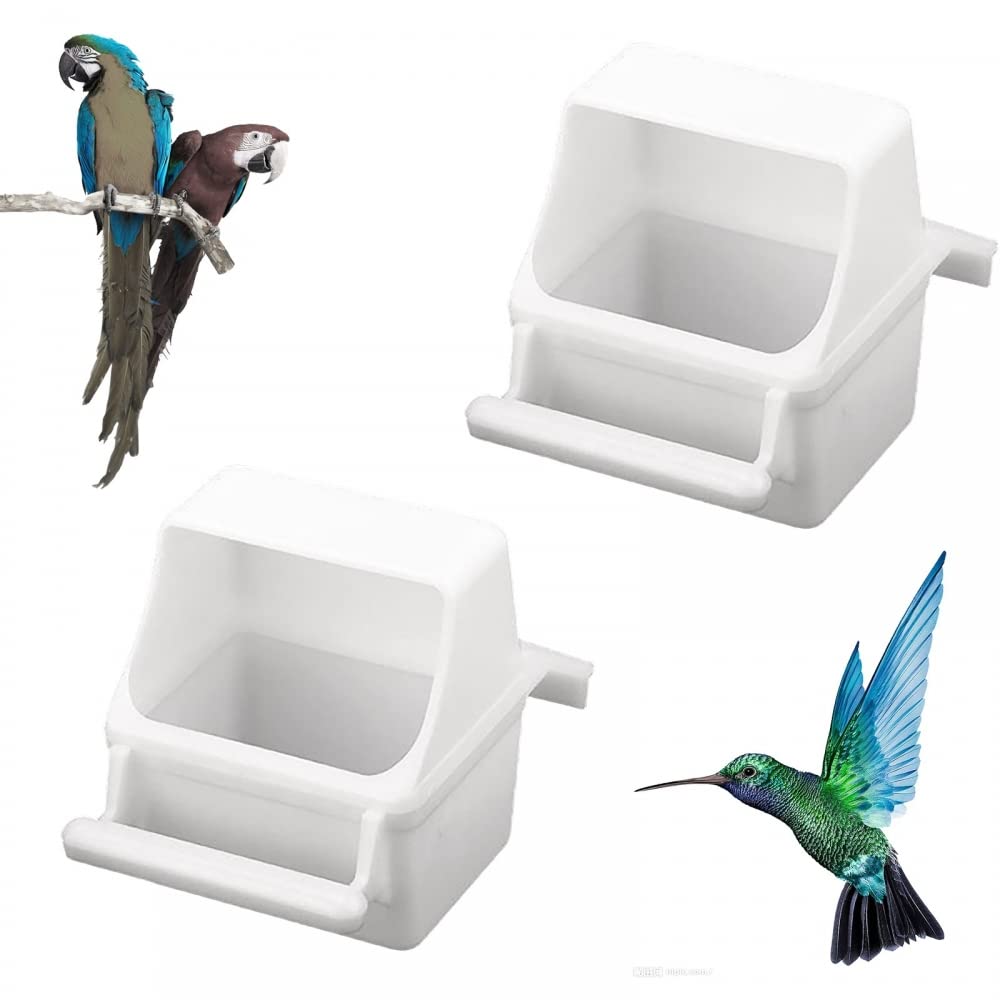 2 comederos de jaula para pájaros, cuenco colgante para pájaros, dispensador de alimentos para cacatúa, periquito, loros, periquitos y tortolitos