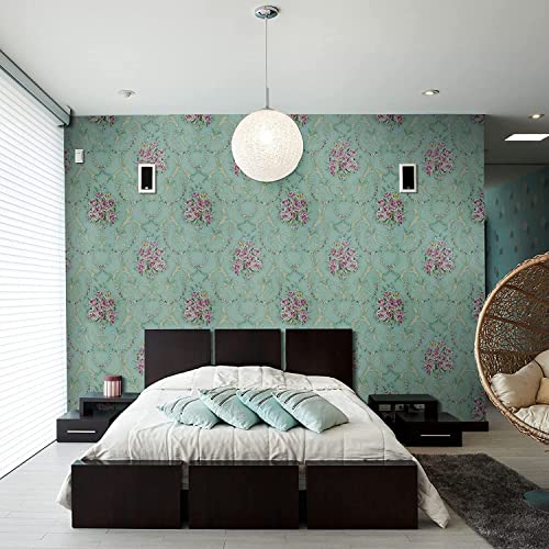 Image of Waterproof Peel and Stick Floral Wallpaper, Self-Adhesive Vinyl Wall Covering for Bedroom, Living Room Bathroom Cabinet, Countertop (45 x 600 cms, Floral Rose)