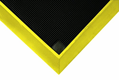 Wearwell Footbath Mat - Black/Yellow. Shoe Mat - 5 Gallon Capacity. Tall Wall for Cleaning Solutions. 32'' L x 39'' W x 2-1/2'' Thickness. For Food Processing Facilities (222.2.5x32x39BK)