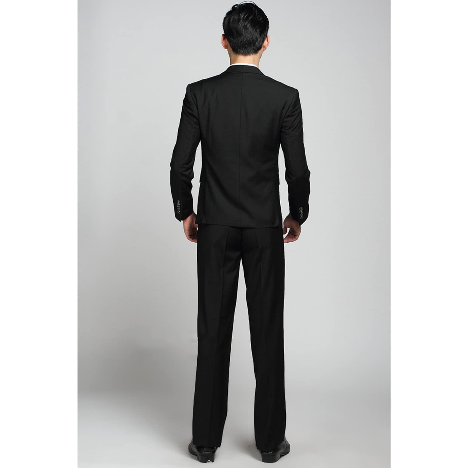 Men' 3 Piece Solid Color Suit Set Single Breasted Slim Jacket Vest Pants Formal Business Wedding Prom Blazer Sets (Black 3,4X-Large)