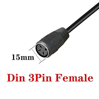 3 Pin Din Cable Adapter,Din 3Pin Male to Female Connection Wire Line (0.5m)