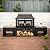 Deko Living 70 Inch Rectangular Outdoor Fireplace - Steel Woodburning Fireplace with Side Tables - Fire Place with Integrated Log Storage and Log Poker - Durable Fireplace for Patio Backyard