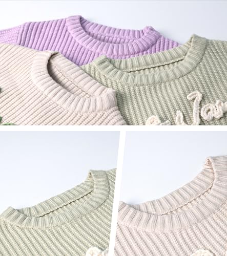 Personalized Baby Name Sweater Custom Hand Embroidered Oversized Jumper Sweaters for Toddlers, Girls, Boys, Kids4