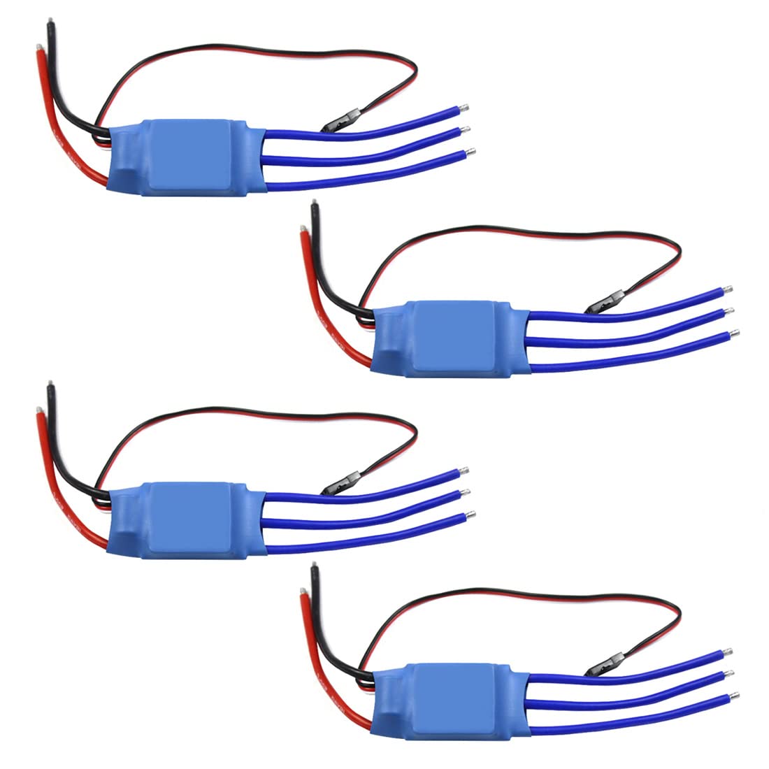 QWinOut 30 A brushless ESC Speed Controller Blue Color for DIY RC Quadcopter Hexacopter Multi-Rotor Aircraft Drone (4 pezzi)