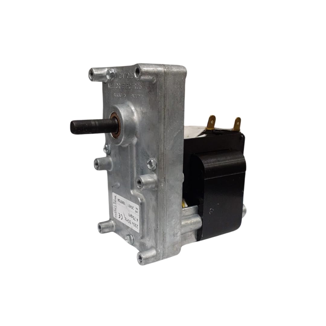 Motoriduttore stufa pellet T3 al. 220VAC 4,75 Rpm Pacco 38 Albero 8,5 mm FB1137