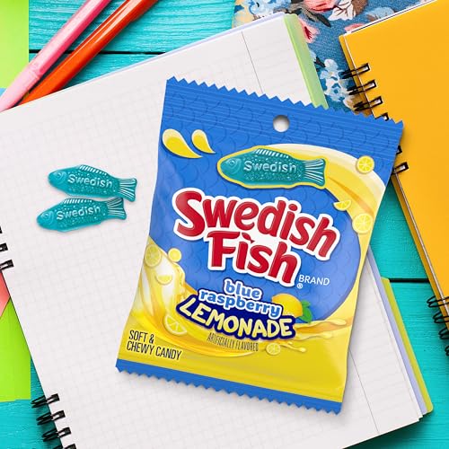 SWEDISH FISH Blue Raspberry Lemonade Soft & Chewy Gummy Candy, 12 Bags - image 9