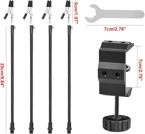 Miniatura 5 de Helping Hands - Herramientas de tercera mano, 4 brazos con tornillo de banco ajustable, base de abrazadera de escritorio para reparación de