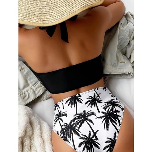 Matching Family Swimsuit Set Mommy and Me High Waisted Bikini Bathing Suit Two Piece V Neck Girls Swimsuit3