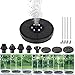 Solar Springbrunnen, Klein Solar Gartenbrunnen 3.7W Teichpumpe Solar Wasserpumpe mit 6 Bunten LED 7 Verschiedene Sprühdüsen Lichtern Pool Springbrunnen Solarbrunnen Schwimmender Fontäne Pumpe