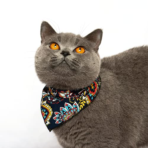 Kudes 2 Pieces Funny Pet Costume Accessories Set, Cat Small Dog Cowboy Hat With Adjustable Elastic Chin Strap And Bandana For Birthday Christmas Halloween Holiday Party Cosplay And Daily Wearing #TOP5