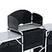 Outsunny Camping Kitchen Table, Aluminum Portable Outdoor Cooking Table, Fold-Up Cook Station with Windscreen and 3 Enclosed Cupboards for BBQ, Party, Picnics, Backyards
