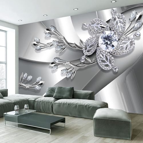 Tzxztt Tridimensional Geométrico Creativo Flores Arte Moderno Papel Pintado 3D Seda Texturizada Primera Calidad Neutros Material Ideal Para SalóN Dormitorio-200cm×140cm