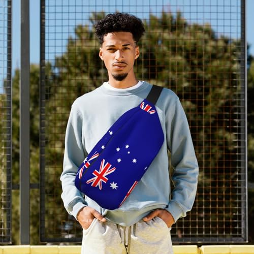 Sac banane de course drapeau australien avec sangle réglable pour sport