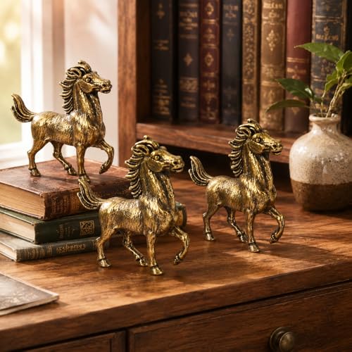 Estatua de bronce de caballo del zodiaco 4 piezas estilo chino retro miniatura 6