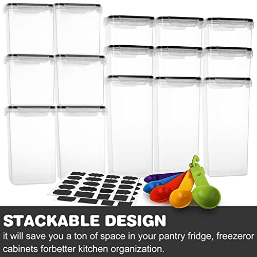 Razcc Airtight Food Storage Containers Set, 36 Pack Cereal Storage Containers For Kitchen And Pantry Organization Bpa Free Kitchen Canisters For Cereal, Rice, Flour & Oats, Free Marker And Labels #TOP5