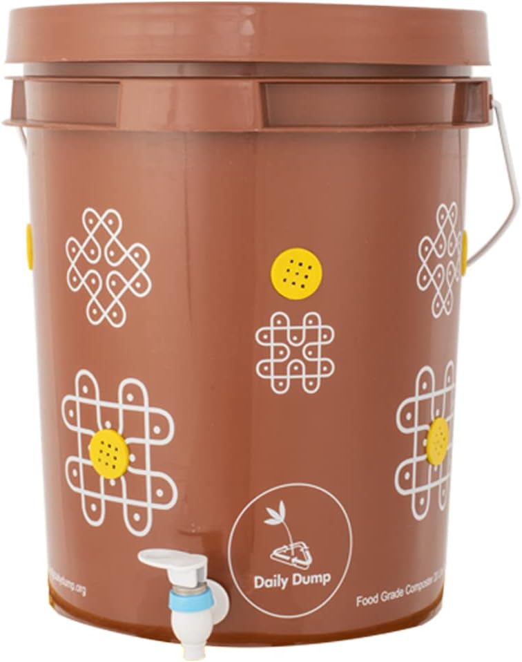 Chomp Single Aerobic Compost Bin (20 L x 1) I Easy & Smell-Free l for Starting Composting I Also Used for Storing and Maturing Compost (Manure)