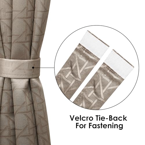Image of Story@Home 100% True Blackout Long Door Curtains 9 Feet Long Set of 1 | Geometric Design | Room Darkening Curtain | Thermal Insulated Curtains for Living Room | (116 X 275 Cm, Dark Taupe)
