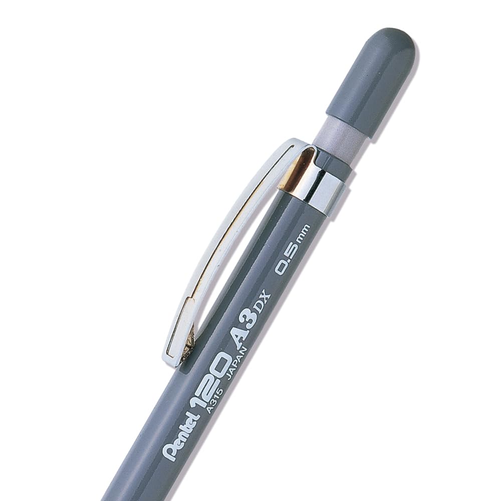 Pentel Hi-Graph Paquete de 12 lápices mecánicos 0.5 mm con Fixed Barrel 4 mm Gris Cuerpo