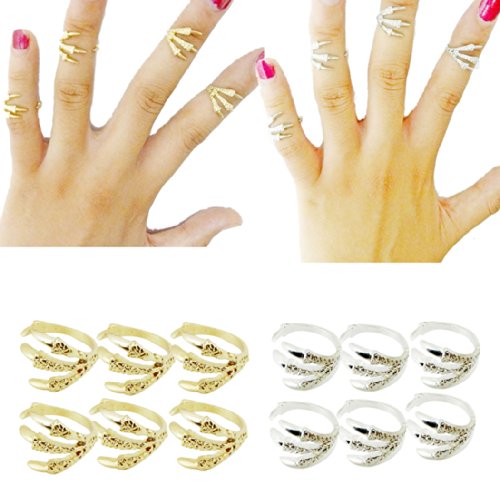 Voberry 12pcs/set Cool Talons Sub Punk StyleFinger Knuckle Ring Finger Joint Ring(Assorted Color)