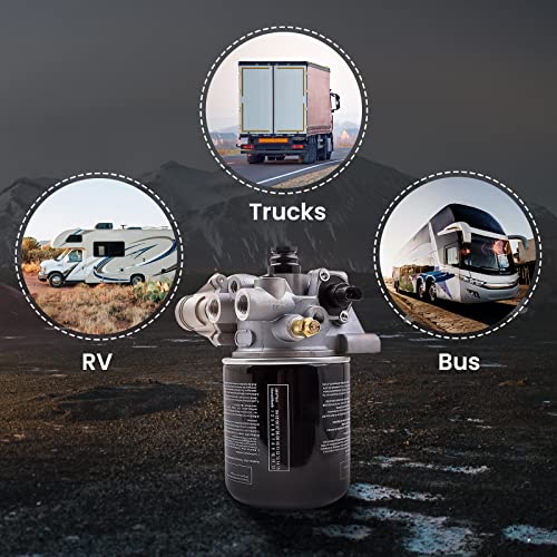 maXpeedingrods Air Dryer for Meritor System Saver 1200 Series, replacement for R955205 4324130010 12V Interior Cab Fresh Air Filter for Peterbilt, Black