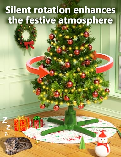 Coolwufan SDSZJ_01 360-Dgree Rotating Christmas Tree Stand For Up To 9Ft & 120Lb Artificial Trees thumb #6