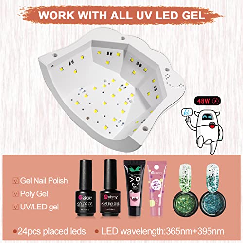 Mobray Uv Led Nail Lamp 48W, Cat Claw Shape Nail Dryer Gel Polish Light Nail Light With 3 Timer Setting Nail Polish Curing Gel Led Dryer For Gel Nail Polish And Poly Nail Gel(White) #TOP5