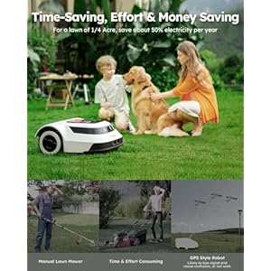 Robot Lawn Mower with Max 180m Stable Boundary Wire for 0.22 Acre - 300% Higher Efficiency of Grid-Shaped Mowing Path, Automatic Robotic Lawn Mower with Auto Mapping & Recharge, IPX6 Waterproof Robot Lawn Mower with Max 180m Stable Boundary Wire for 022 Acre 300 Higher Efficiency of Grid Shaped Mowing Path Automatic Robotic Lawn Mower with Auto Mapping Recharge IPX6 Waterproof