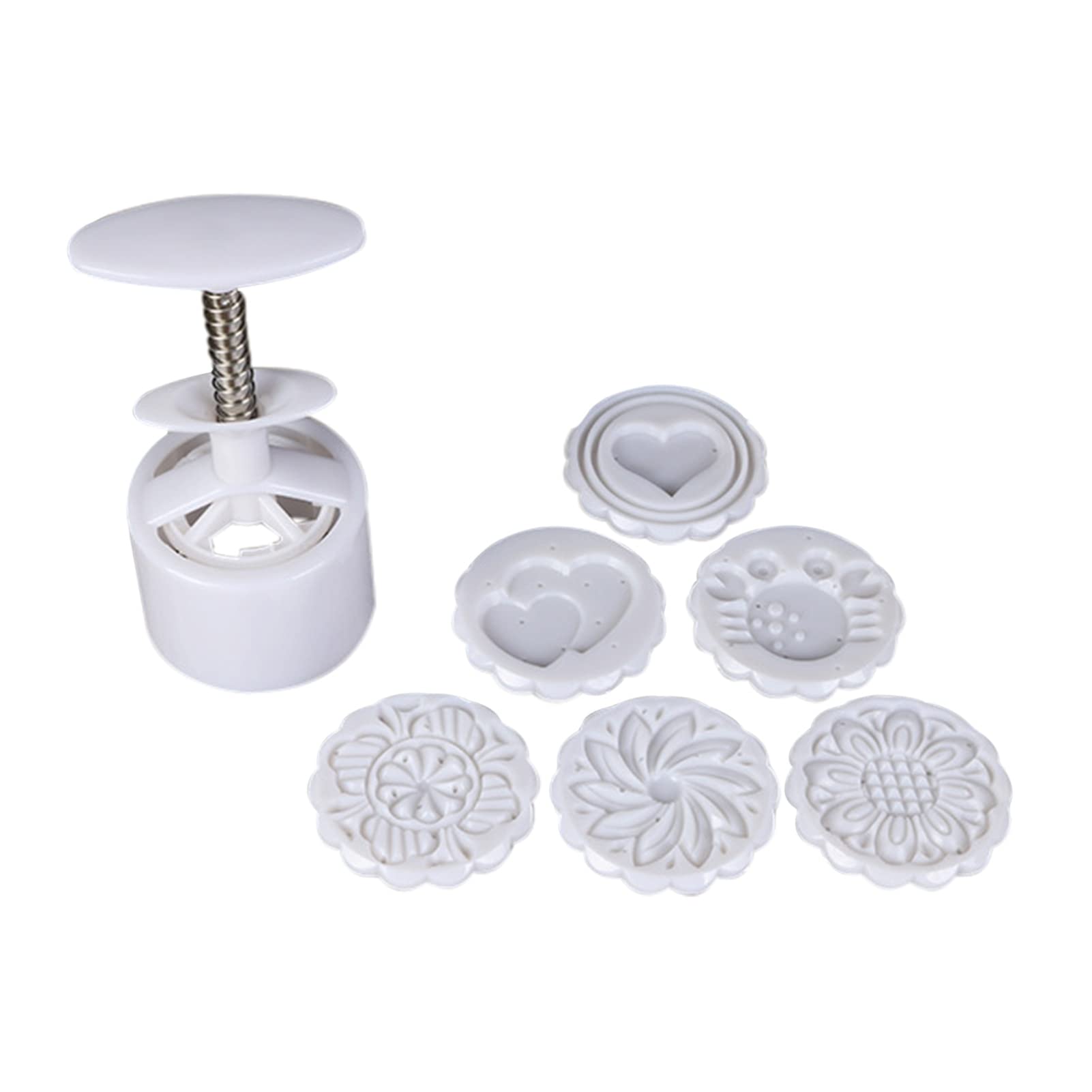 Mondkuchenform Keksstempel, Mit 6 Blumen-Stempeln, Handdruck, Fondant, Mondkuchen, Dekorationswerkzeuge, Ausstecher, Backwerkzeug