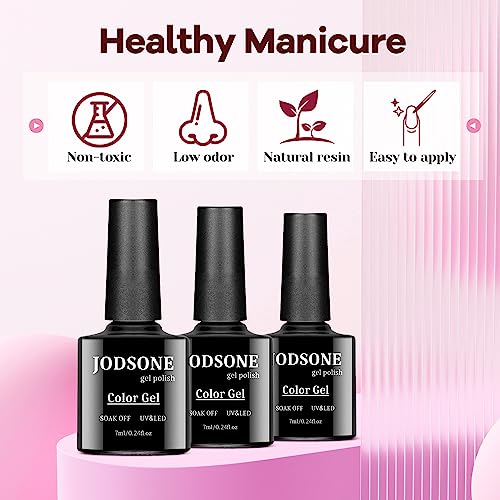 JODSONE-100-PCS-Gel-Nail-Polish-Starter-Kit-with-U-V-Light-95-Colors-Macarons-Combined-with-Dark-Colors-Nail-Gel-No-Wipe-Base-Coat-Top-Matte-Coat-Long-Lasting-Shine-Gel-Polish