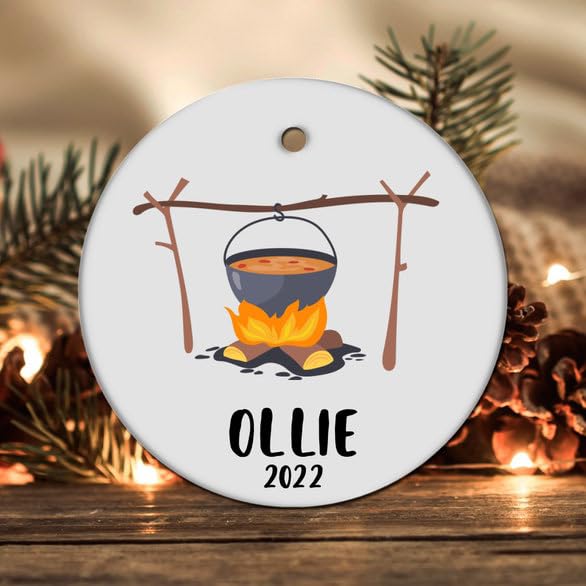 Personalized Backpacking Name Year Ornament, Backpacking Gift, Backpacking Christmas Ornament, Backpacking Christmas Tree Decor