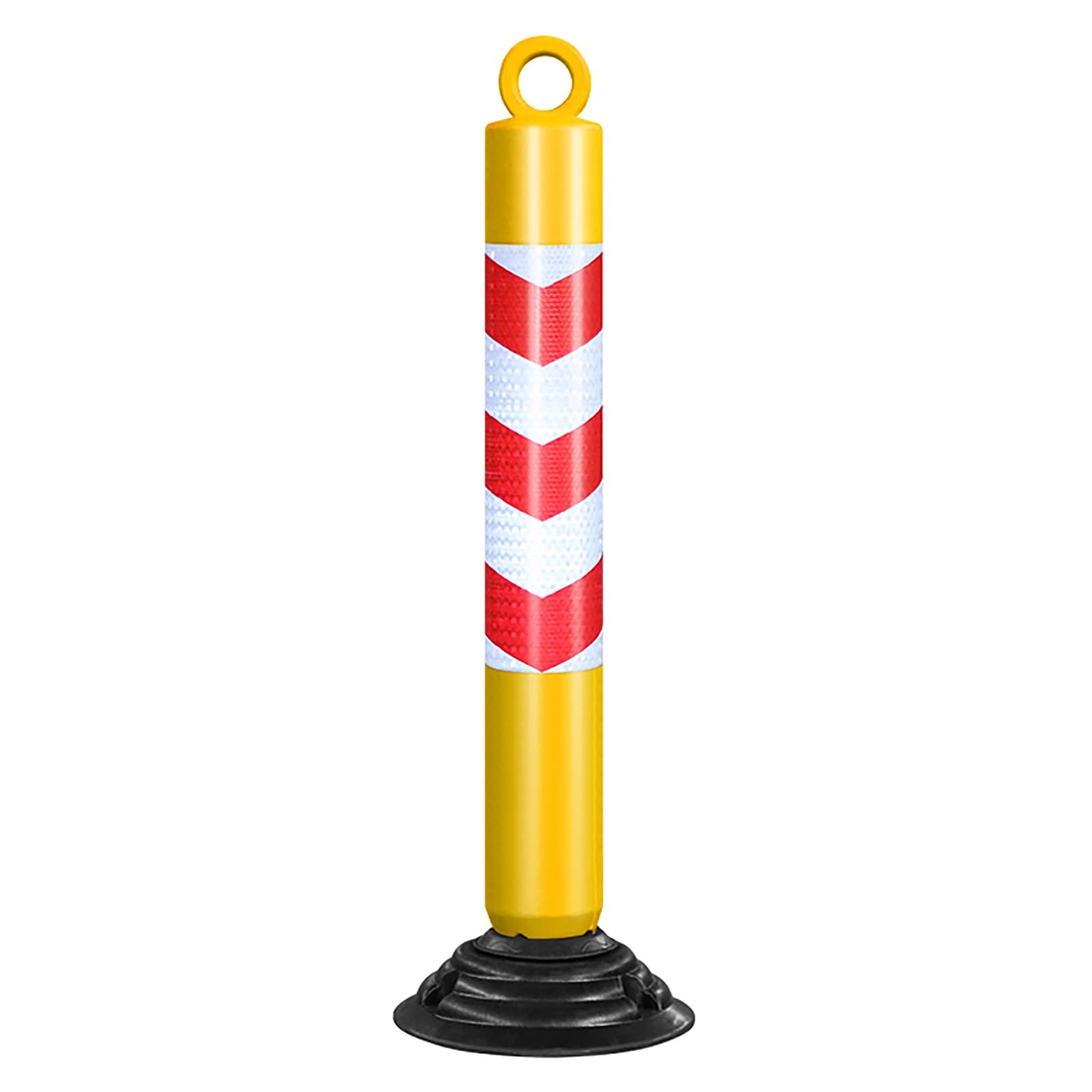 SRNSAEB Heavy Duty Traffic Cones 36 Inch, Outdoor Plastic Safety Bollard Post with Detachable Base & Screws, Traffic Delineator Post Cone for Driveways Keep/Facility Management(Yellow+Red)