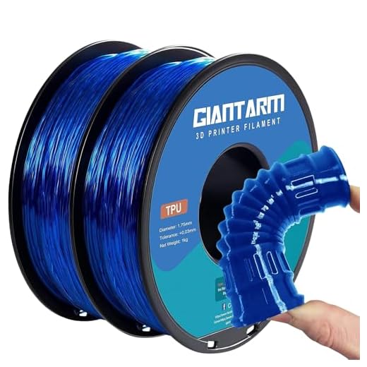 ⚡ GIANTARM TPU Filament, 2pcs 95A TPU Filament 1.75mm, Dimensional Accuracy +/- 0.03, Flexible Soft 3D Printer Filament 1kg Spool(2.2 lbs), Vacuum Packaging (Blue)