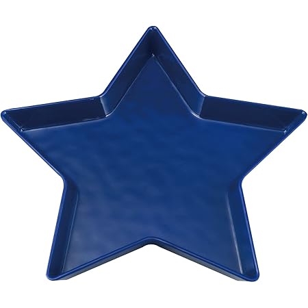 Supreme Housewares Patriotic Star Shaped Plate Melamine Serving Plate Dinner Plate, 11.25 Inch Star Plate (Blue)