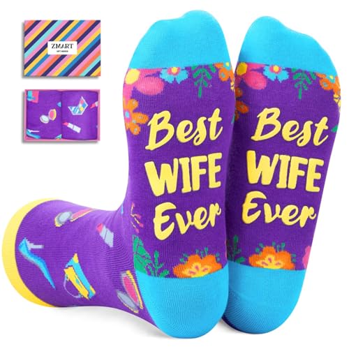 Zmart Cool Gifts for Wife - Gifts from Husband, Anniversary Valentine Birthday Socks for Wife, Mothers Day Socks