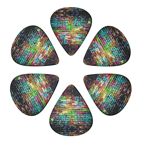 Lot de 6 médiators muraux colorés pour guitare acoustique, guitare électrique, basse, ukulélé – fins, moyens et épais. - Les Beatles, Paul McCartney, John Lennon, RIngo Starr, George Harrison Lot de 6 médiators muraux colorés pour guitare acoustique, guitare électrique, basse, ukulélé – fins, moyens et épais. – Image 5