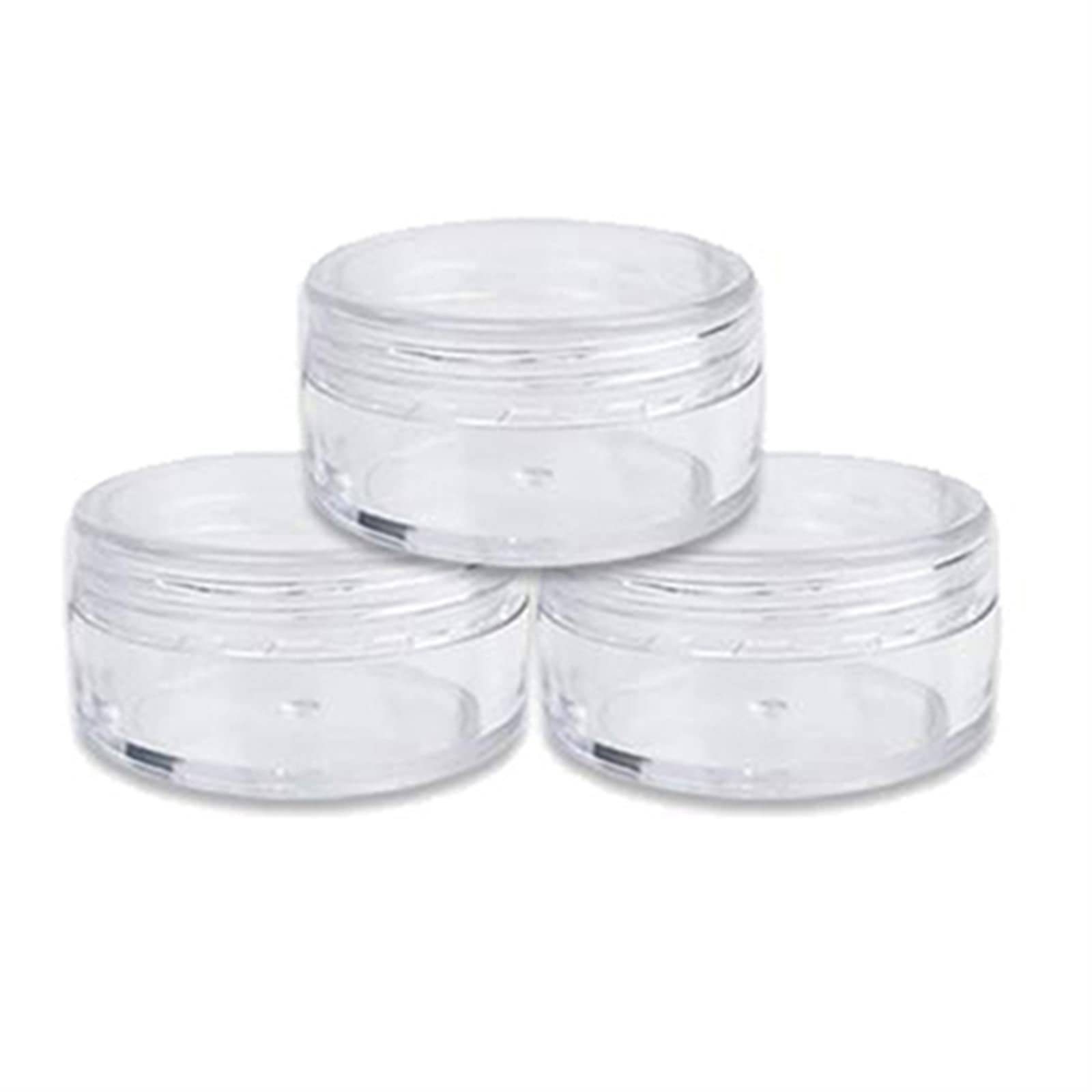 Storage tote Empty Plastic Cosmetic Jar Jar Clear Sample Bottle Eyeshadow Lipstick Storage Box. (Color : Clear Caps, Size : 5g)