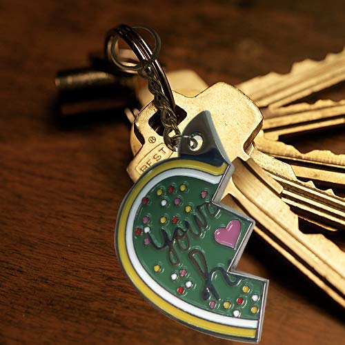 Hat Shark You're My Hero Sprinkle Cookie Movie Video Game Parody Split in Two - Two Connecting Enamel Metal Pendant Key Chains Valentine's Day