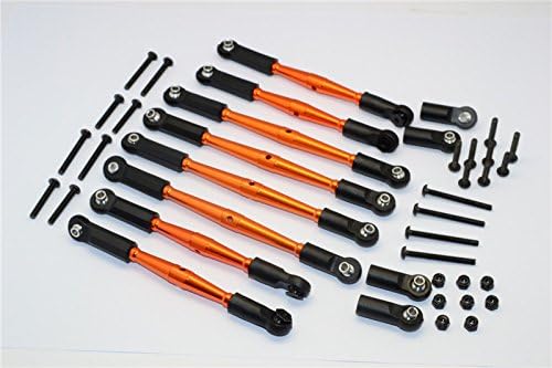 GPM For Gmade Crawler R1 Rock Buggy Upgrade Parts Aluminum 5mm Anti-Thread Tie Rod (For Setting 300mm-323mm Wheelbase) - 8Pcs Set Orange