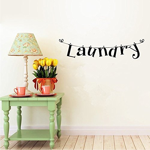 Yosoo Waschküche Zitat Wandaufkleber Abnehmbare Wandabziehbilder DIY Vinyl Kunst Wand Home Wand Dekoration