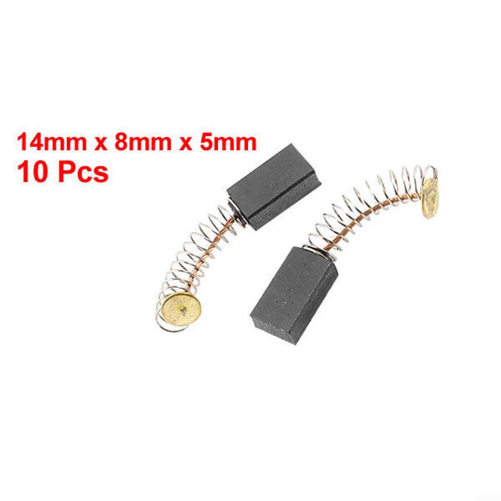 10 spazzole di ricambio in carbonio, 14 x 8 x 5 mm, per motori elettrici, utensili elettrici, trapani e smerigliatrici