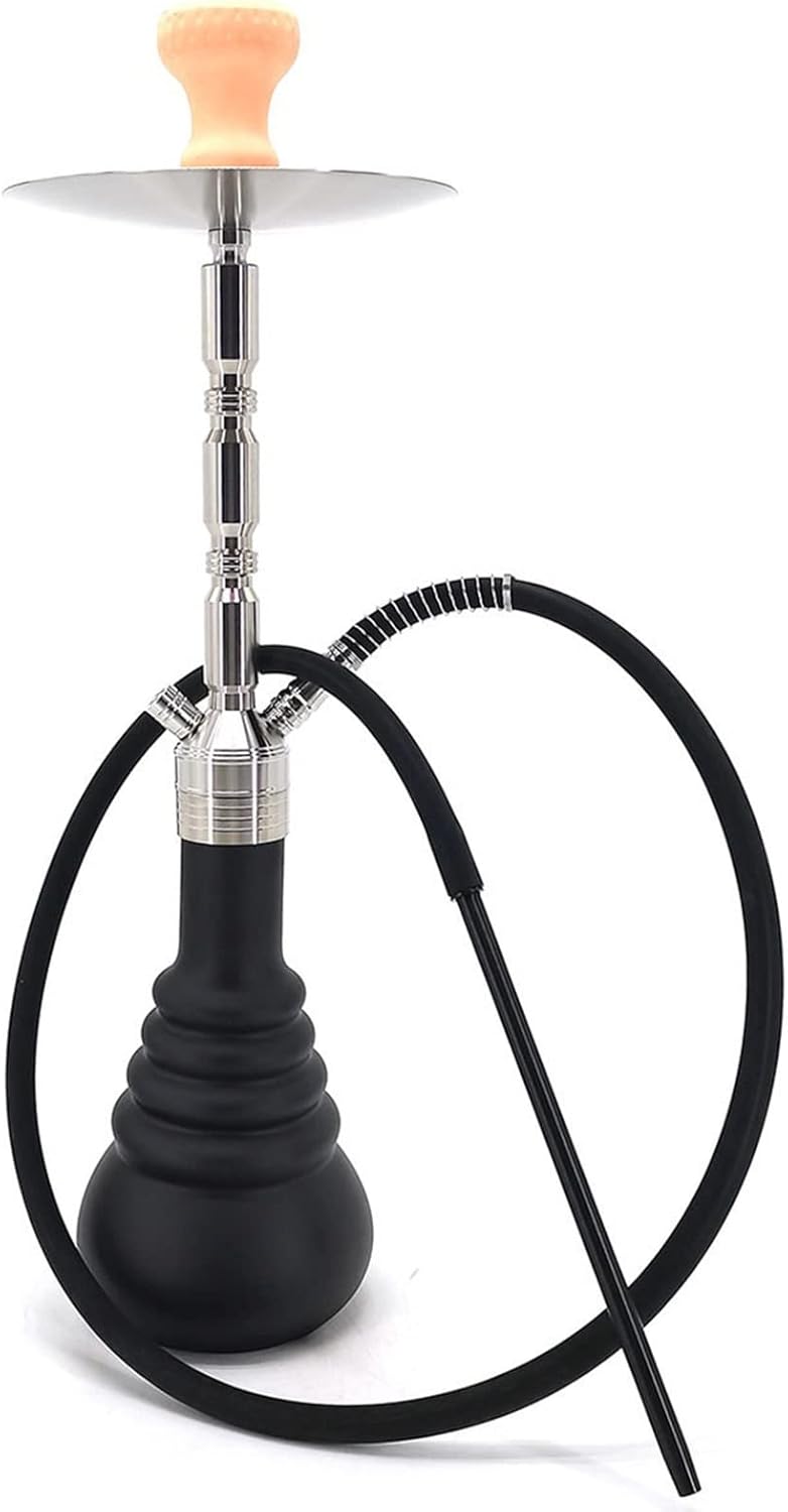 Juego De Cachimba De Primera Calidad, Kit Moderno De Cachimba De Acero Inoxidable Base De Jarrón De Vidrio Engrosado con Tazón De Cerámica Y Cenicero De Pinzas De Carbón para Fumar Mejor